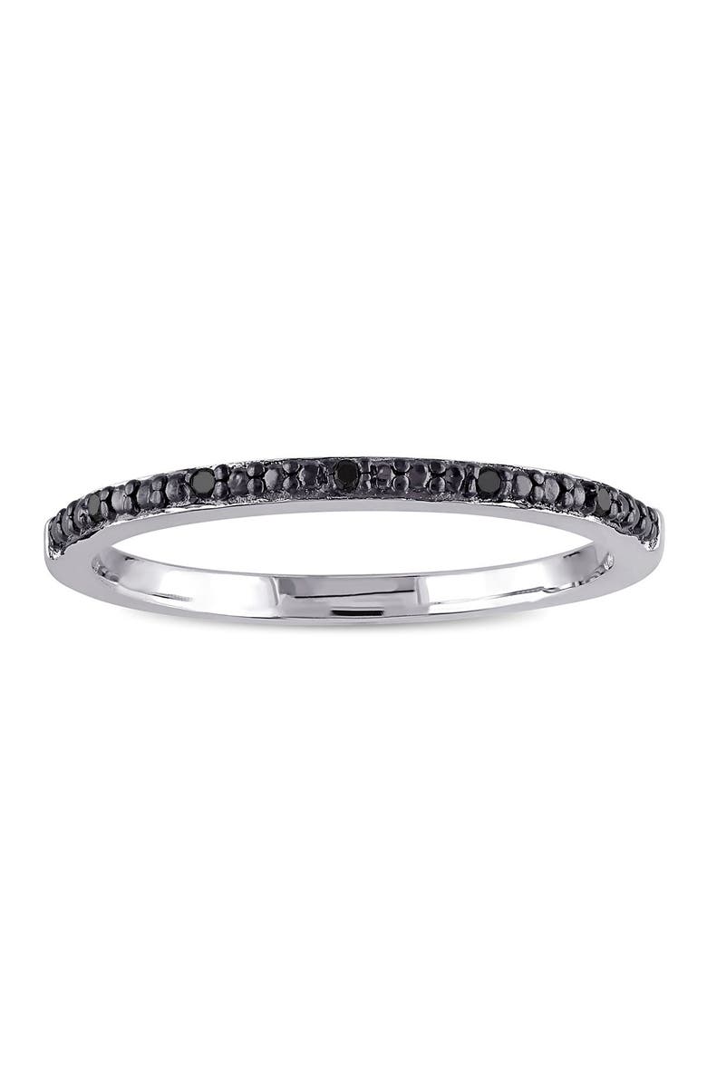 DELMAR Sterling Silver Black Diamond Band Ring - 0.03ct., Alternate, color,