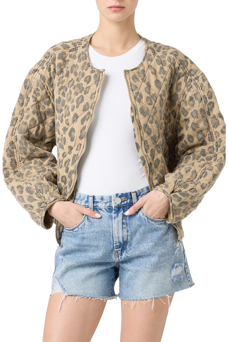 Leopard Print Quilted Jacket, Main, color, SPOT ON