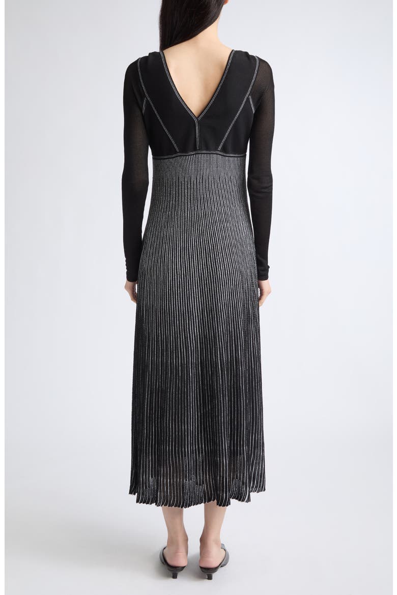 Metallic Stripe Long Sleeve Rib Sweater Dress, Alternate, color, BLACK METALLIC
