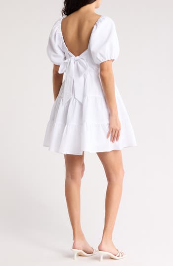 Seersucker Puff Sleeve Minidress