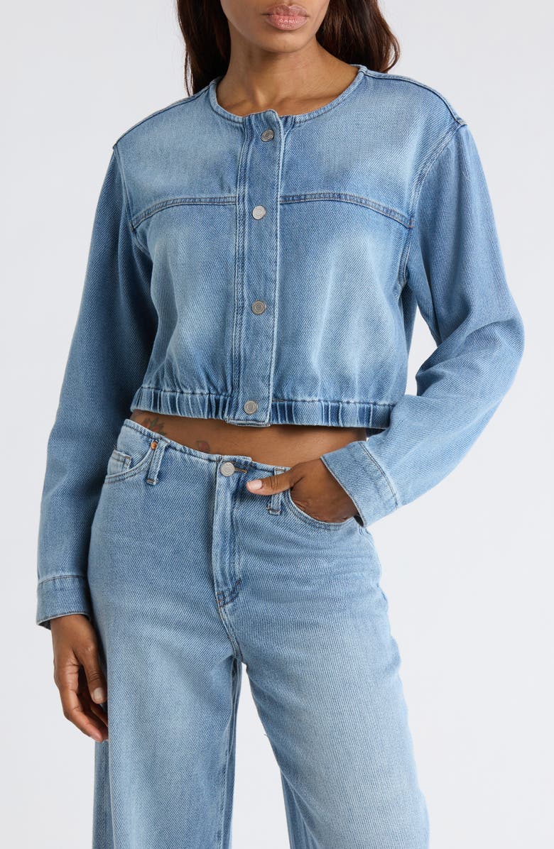 Habitual Cropped Denim Jacket, Main, color, Adrift