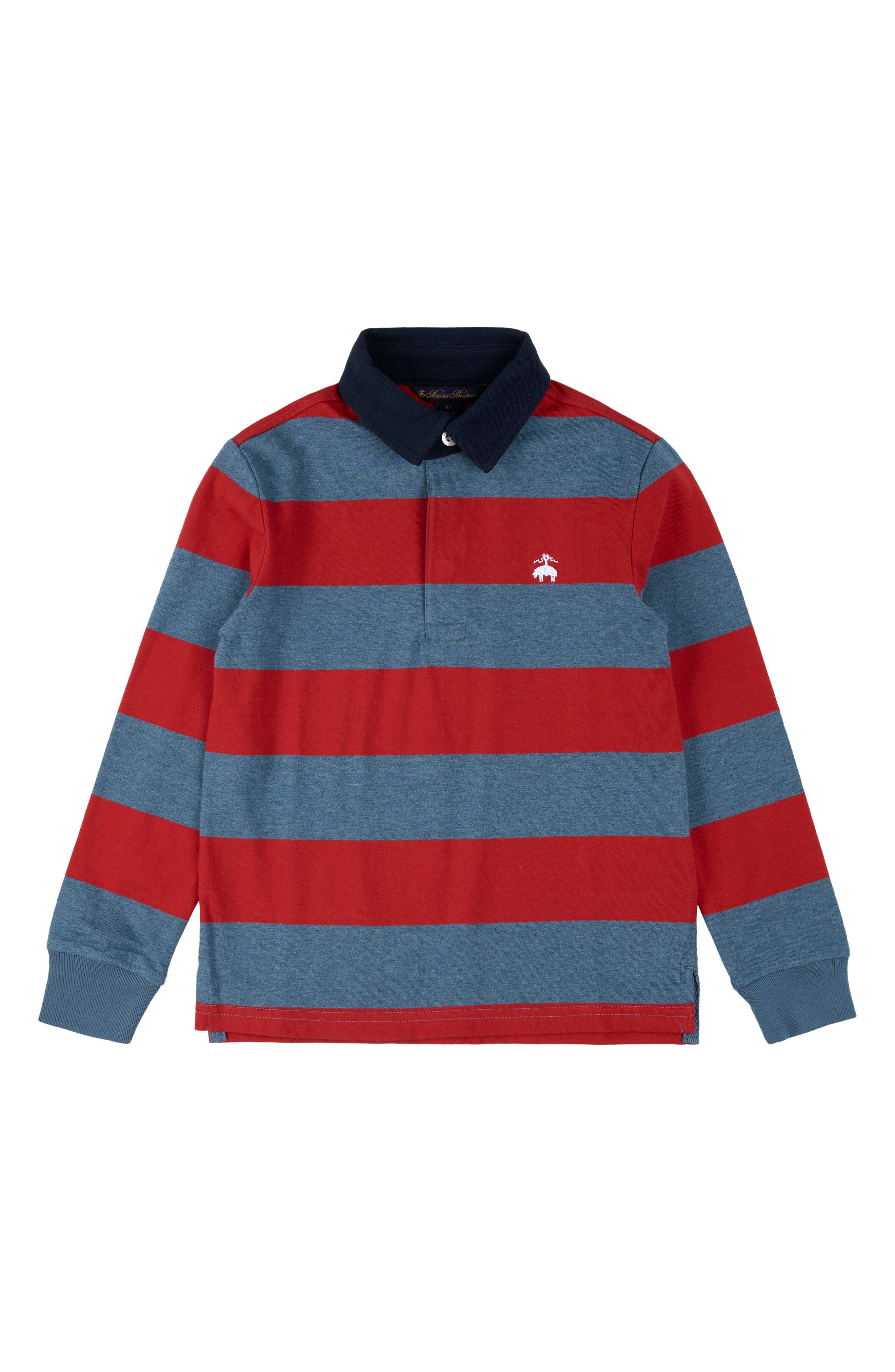 Kids' Stripe Long Sleeve Cotton Polo
