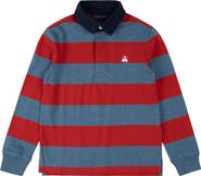 Brooks Brothers Kids' Stripe Long Sleeve Cotton Polo