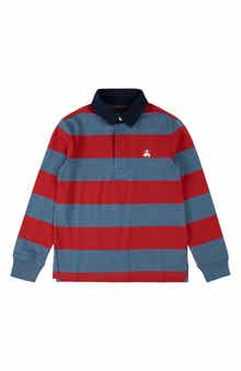 Kids' Stripe Long Sleeve Cotton Polo