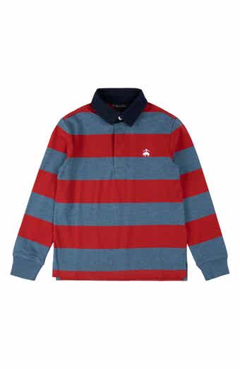Kids' Stripe Long Sleeve Cotton Polo