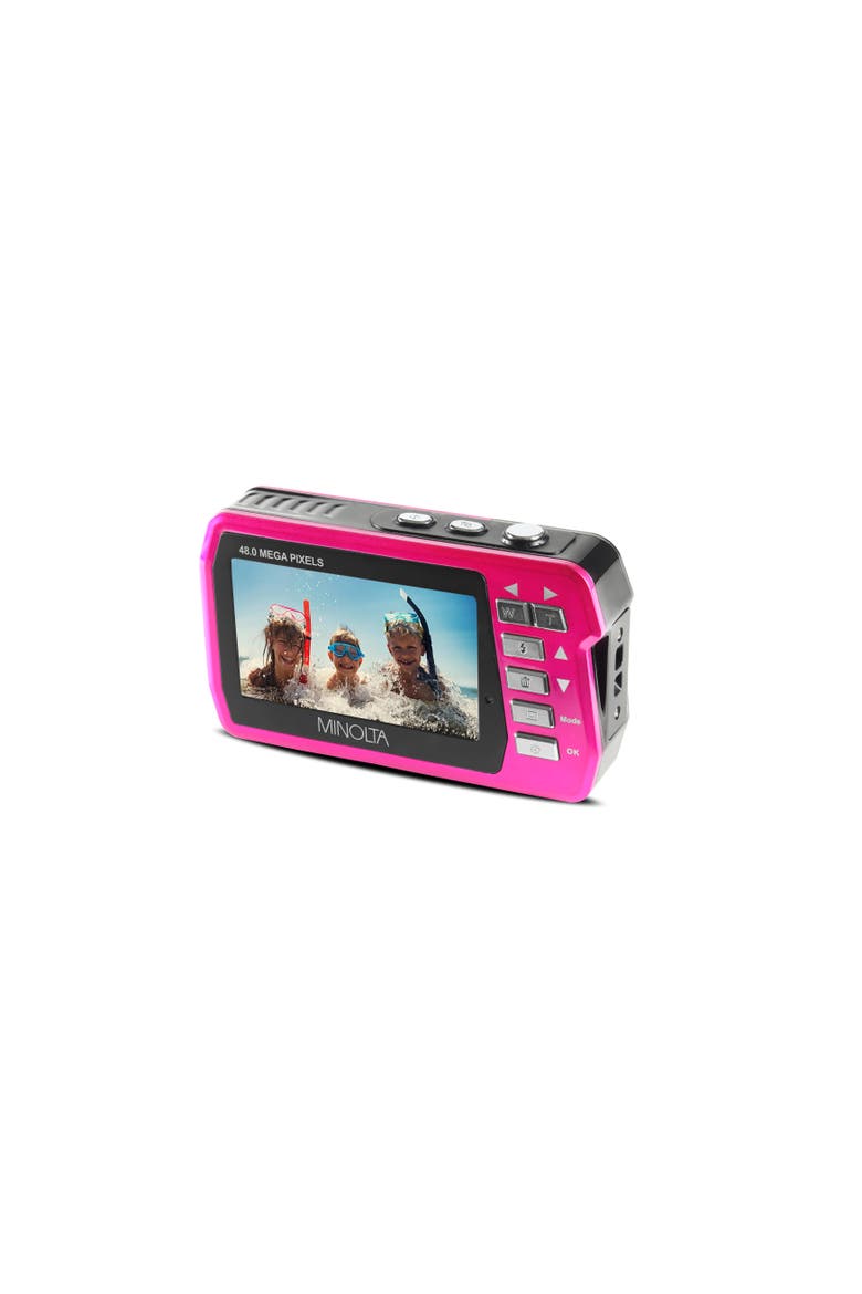 Dual Screen Autofocus Waterproof Camera, Alternate, color, Pink
