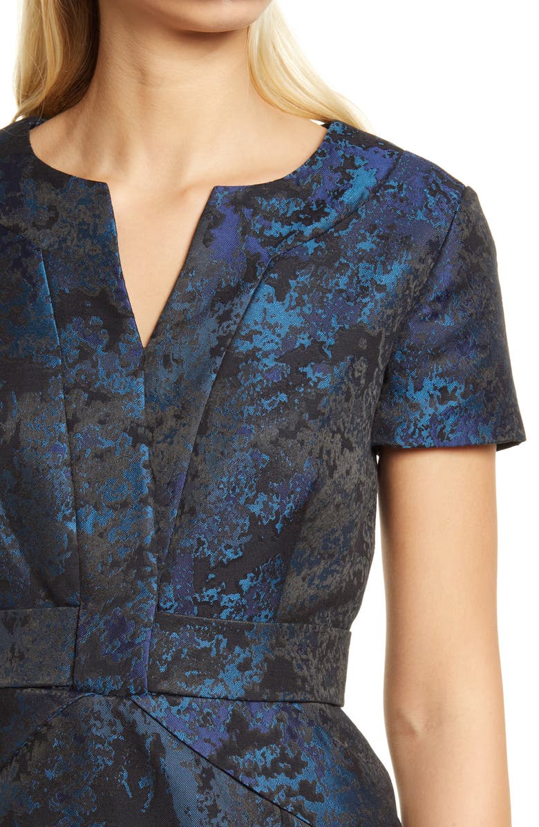 Shani Jacquard Bow Sheath Cocktail Dress, Alternate, color, 