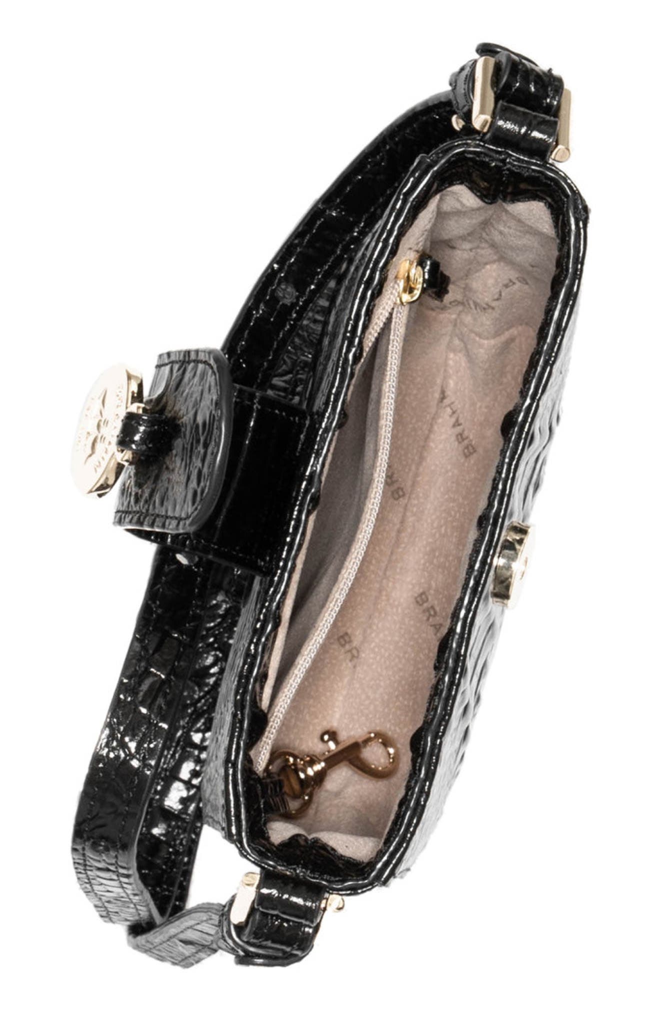 Brahmin Marley Croc Embossed Leather Crossbody Bag, Alternate, color, 