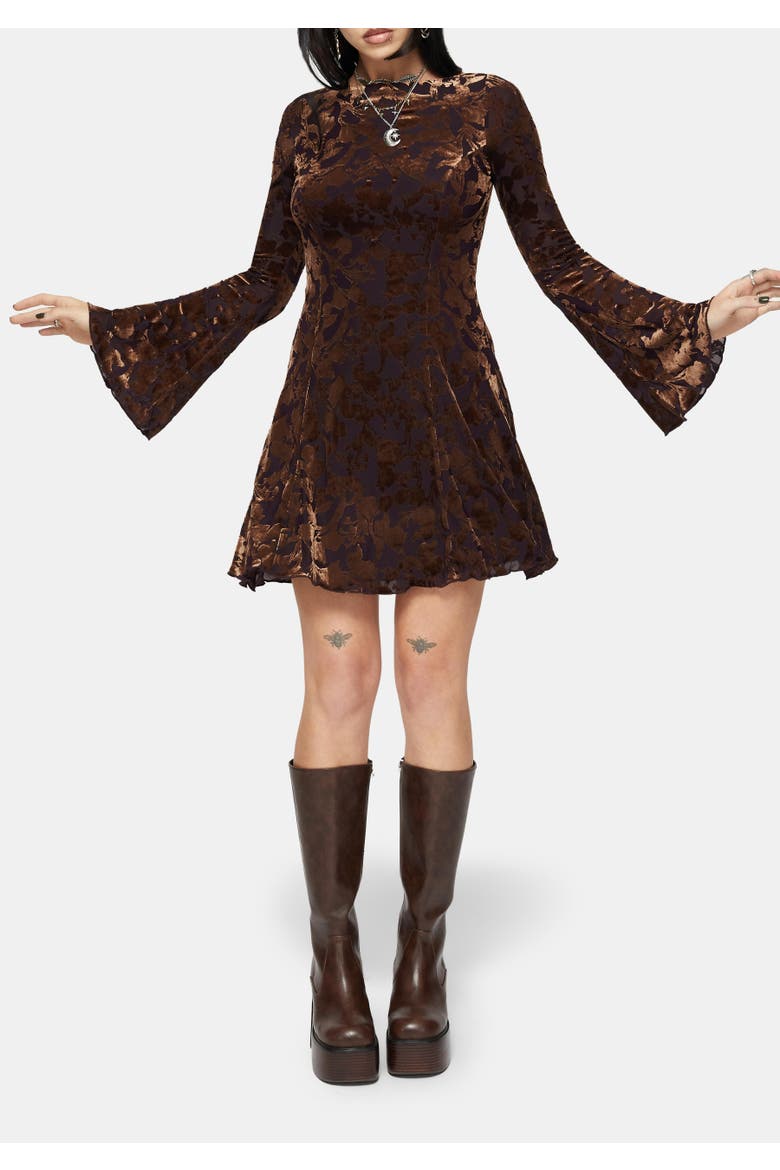 Sienna Devore Cowl Mini Dress, Main, color, Orange