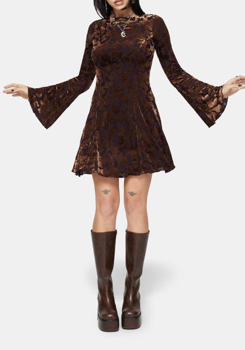 Sienna Devore Cowl Mini Dress