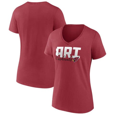 Women's Fanatics Branded Cardinal Arizona Cardinals Back Home Again V-Neck T-Shirt