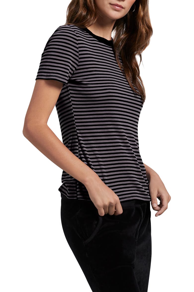 Stripe Crewneck Tee, Alternate, color, OXIDE/ BLACK