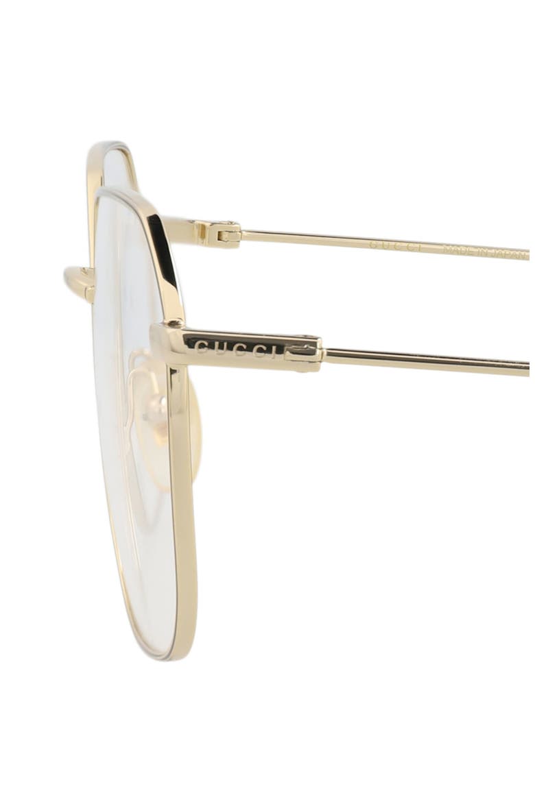 56mm Square Optical Glasses, Alternate, color, GOLD GOLD TRANSPARENT