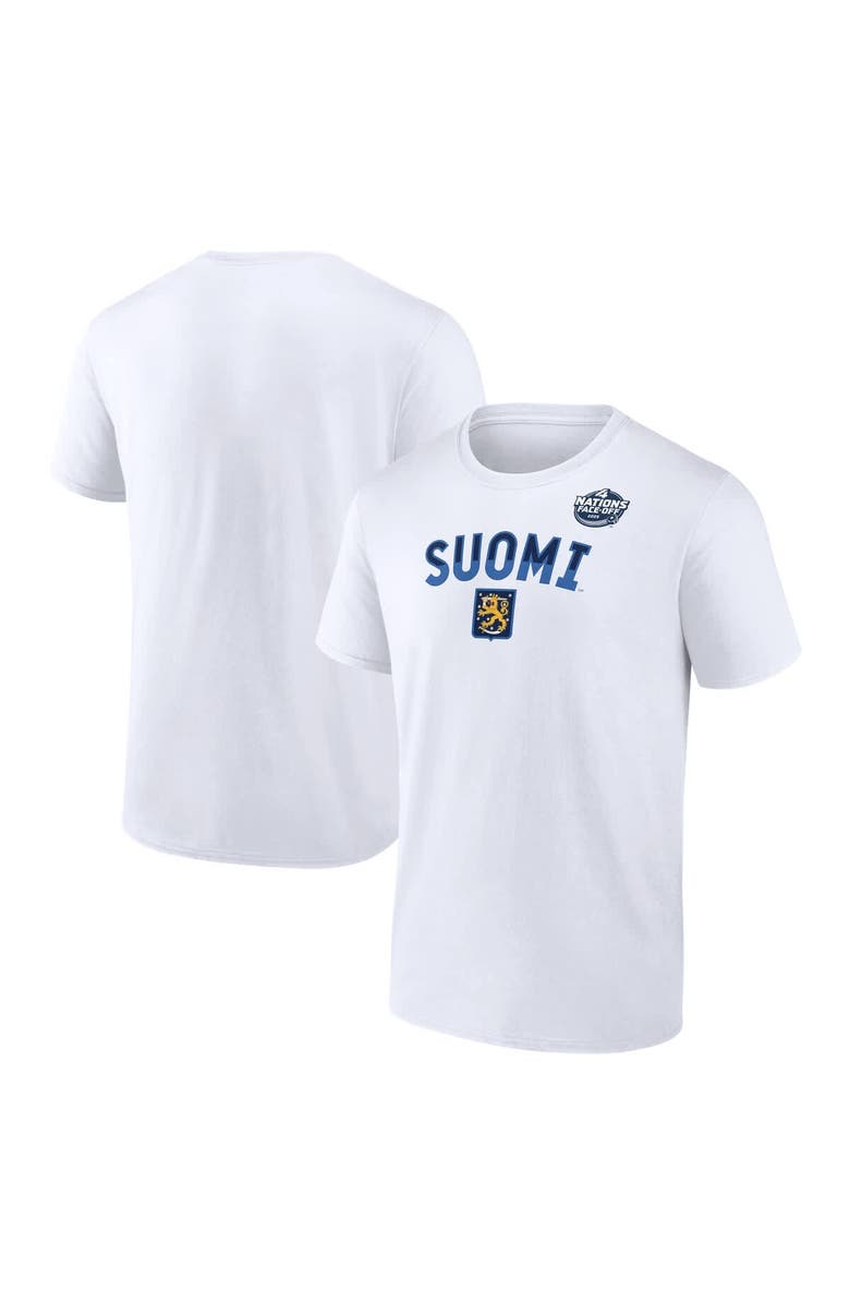 FANATICS Men's Fanatics White Finland 2025 4 Nations Face-Off Primary Logo T-Shirt, Main, color, 