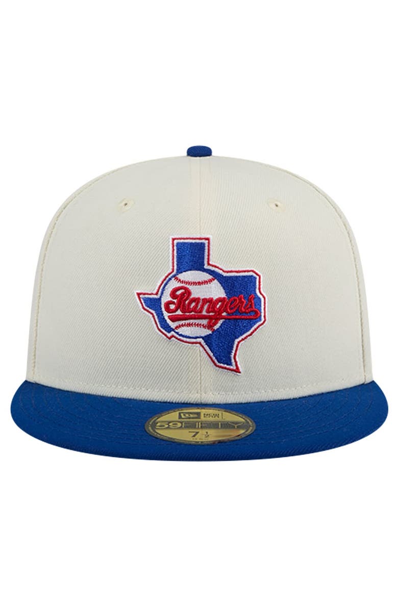 New Era Men's New Era Cream Texas Rangers Cooperstown Collection Chrome 59FIFTY Fitted Hat, Alternate, color, 