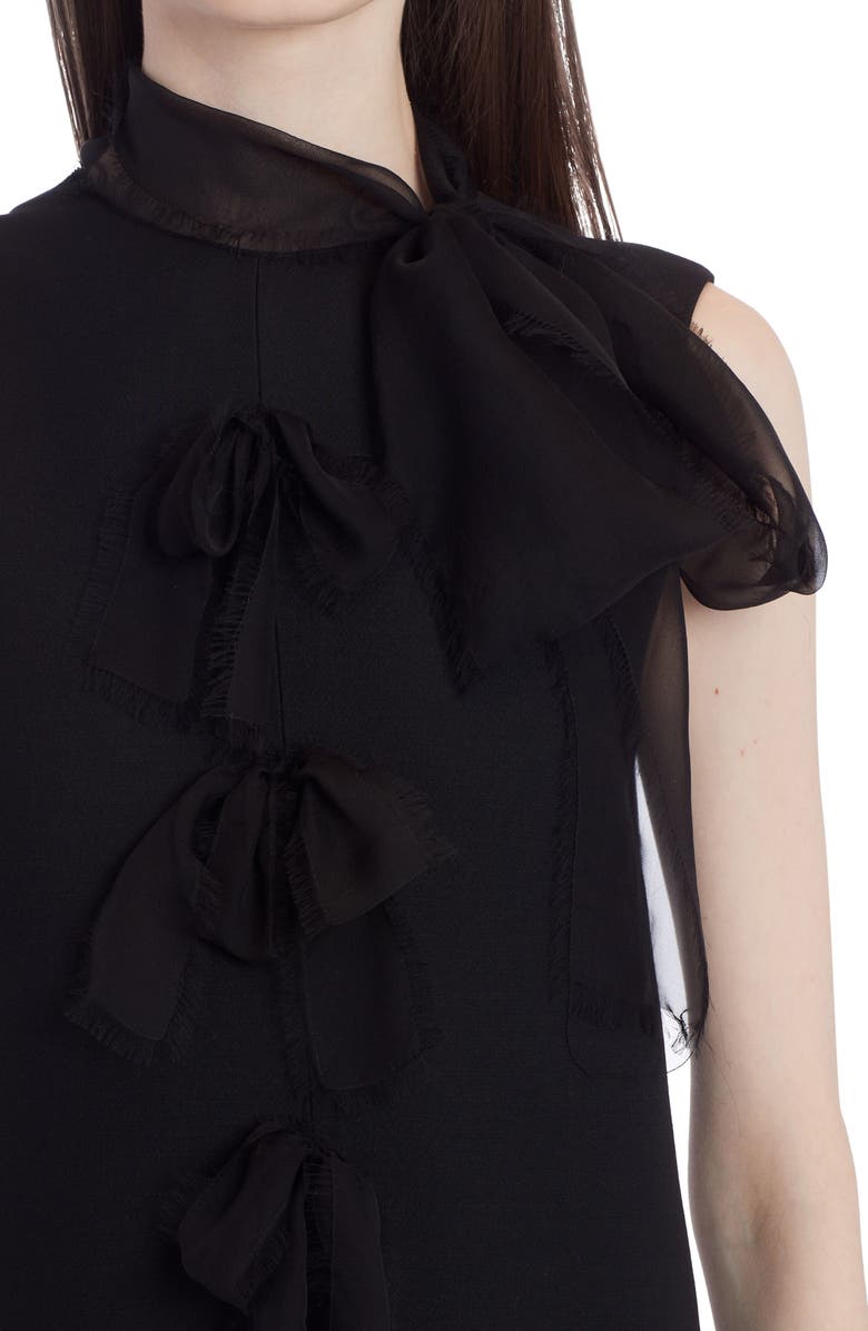 Valentino Tie Neck Virgin Wool & Silk Dress, Alternate, color, 