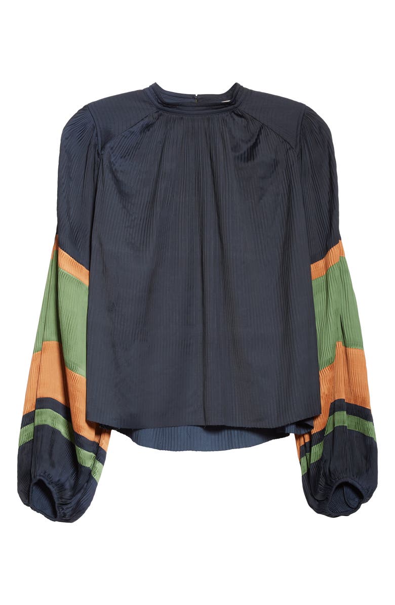 Ulla Johnson Rosa Stripe Sleeve Blouse, Alternate, color, 