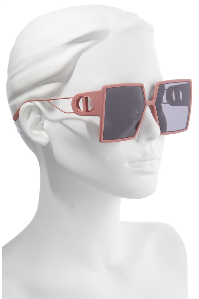 30Montaigne SU 58mm Square Sunglasses, Alternate, color, MATTE PINK/SMOKE