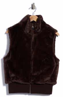 Faux Fur Mock Neck Vest