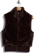 DKNY Faux Fur Mock Neck Vest