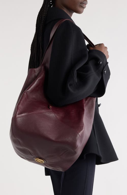 Chloé Chloe Balloon Grained Leather Hobo Bag In Burgundy