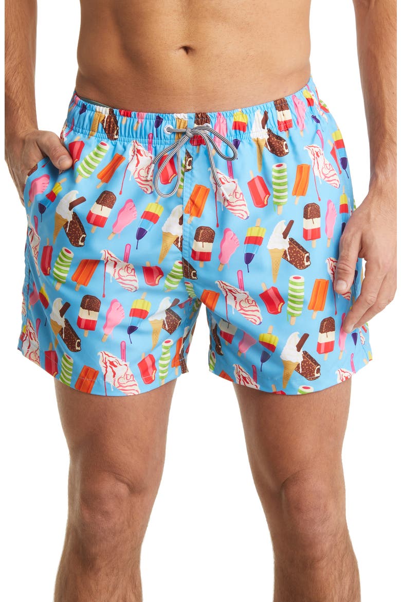 Ice Cream Mids Swim Trunks, Main, color, BLUE