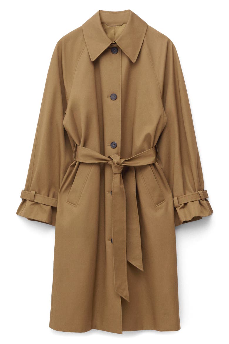 Cotton Trench Coat, Alternate, color, OLIVE GREEN