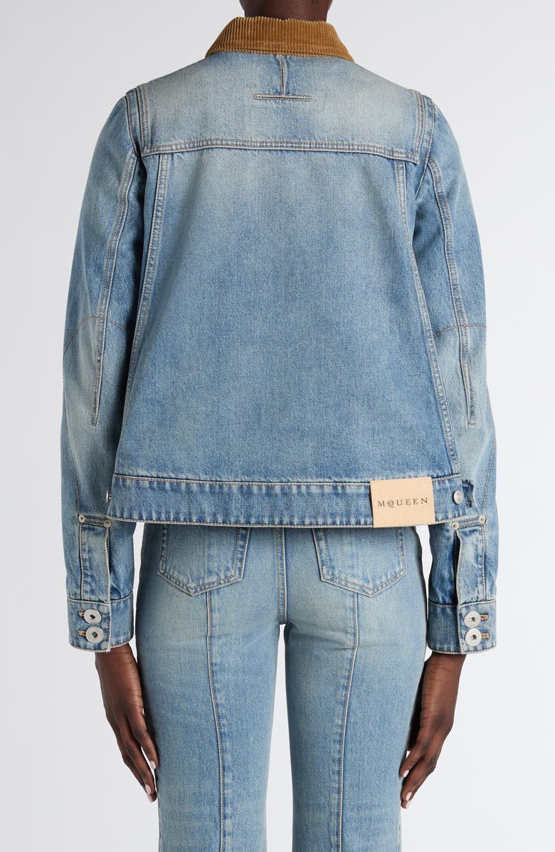 McQueen Boxy Denim Jacket, Alternate, color, Royal