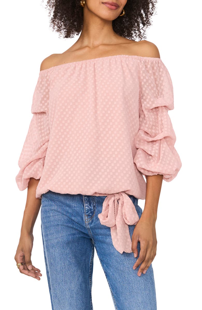 Vince Camuto Off the Shoulder Marie Sleeve Shirt, Main, color, 