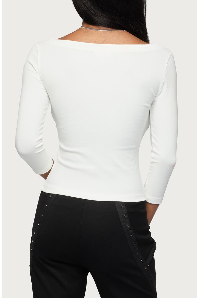 Iklara Button Front Knit Top, Alternate, color, WHITE