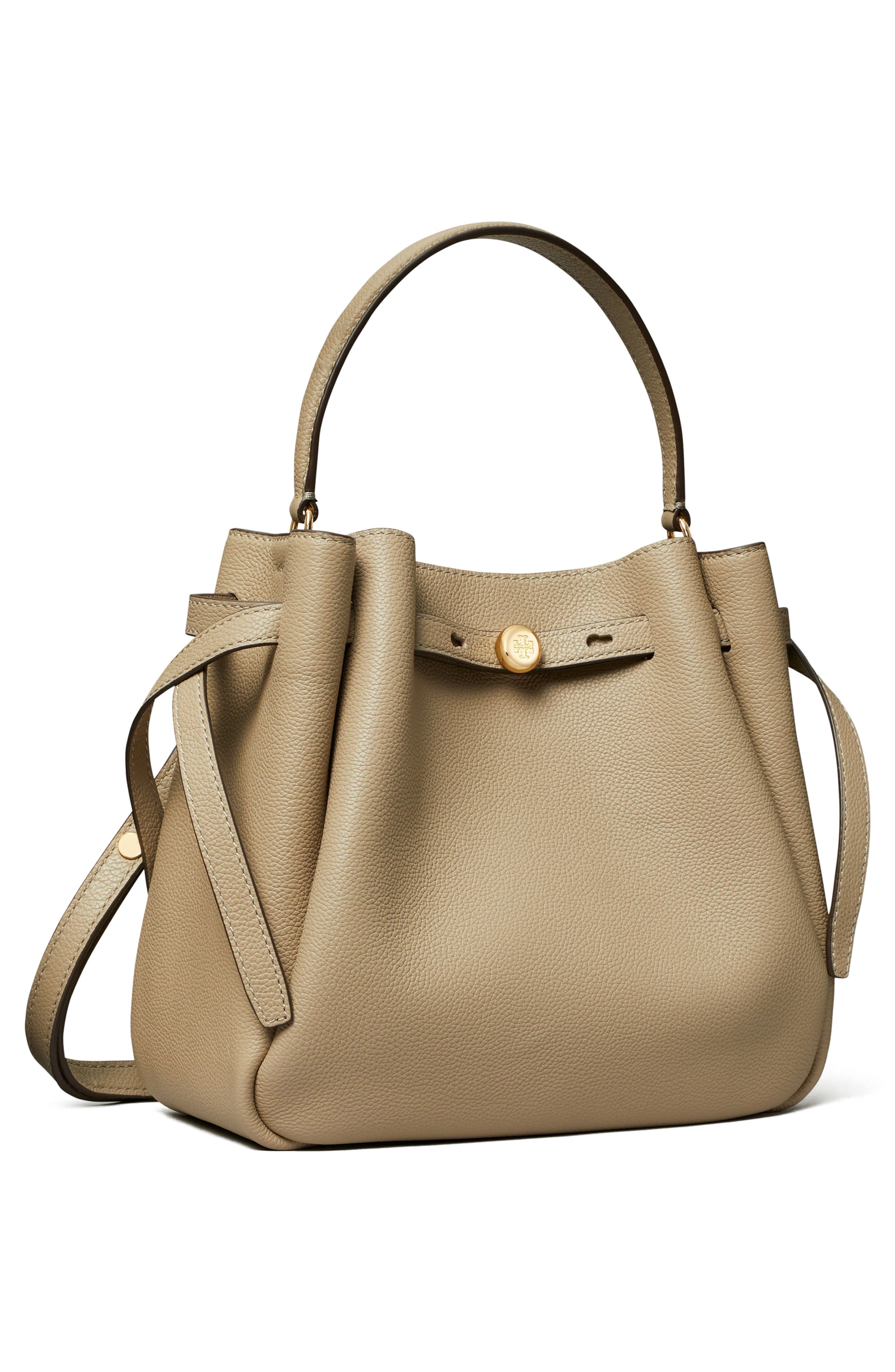 Romy Pebble Leather Bucket Bag, Alternate, color, SOFT CEMENT