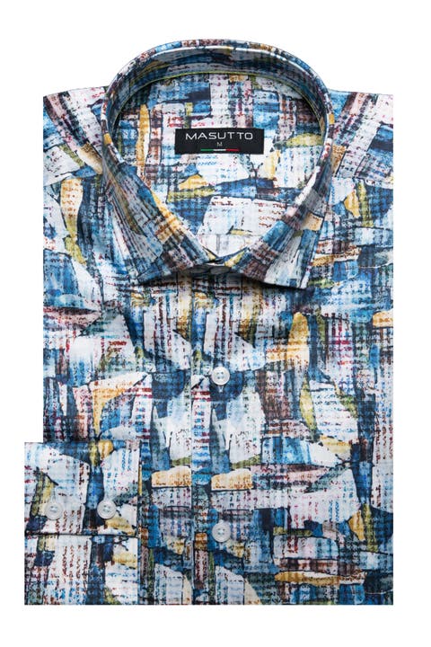 Robinio Print Button-Up Long Sleeve Shirt