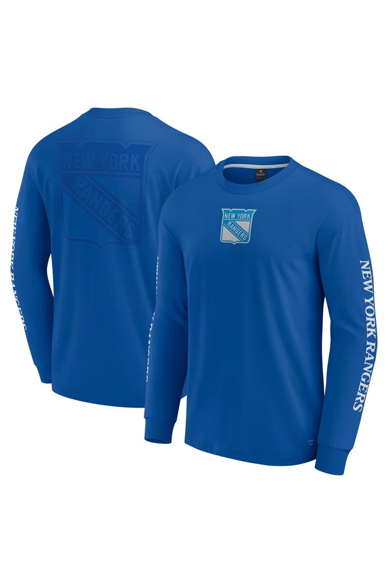 Men's Fanatics Blue New York Rangers Elements Strive Long Sleeve T-Shirt, Alternate, color, Blue
