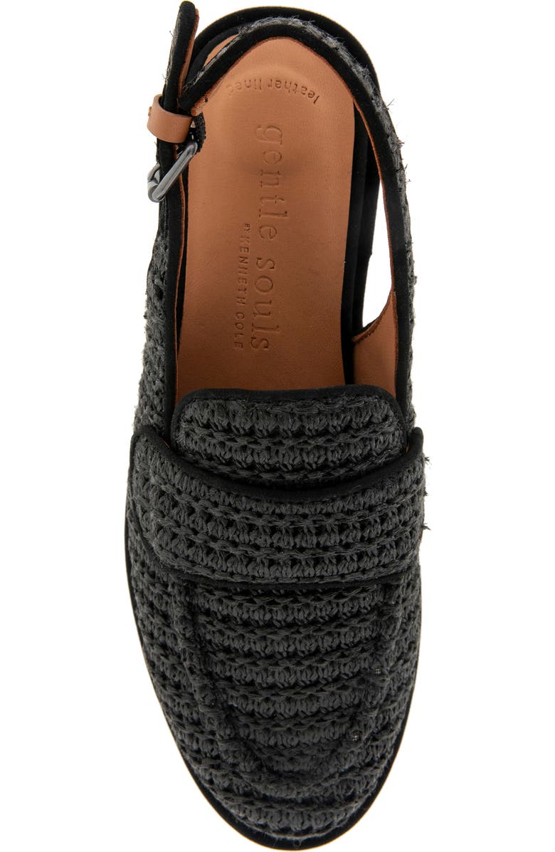 Gentle Souls Caleb Slingback Raffia Loafer Flat, Alternate, color, Black Raffia