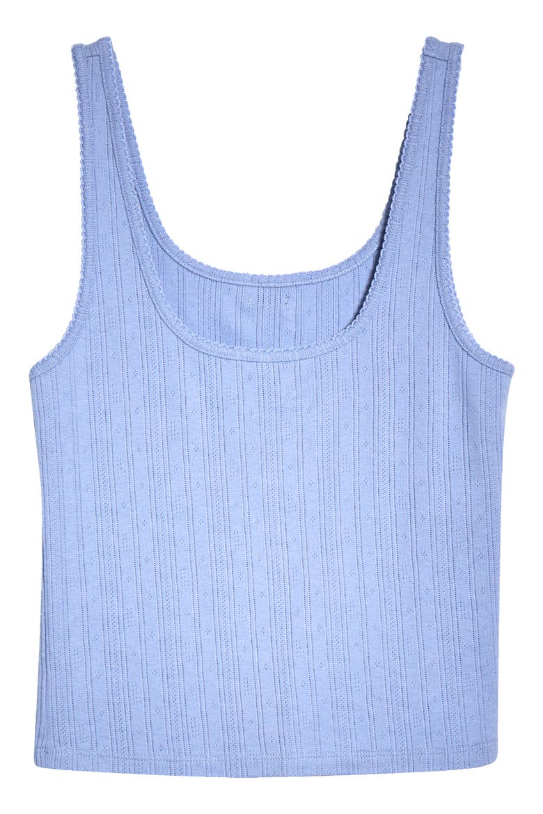Pointelle Scoop Neck Sleep Tank, Alternate, color, BLUEBELL BLOOM