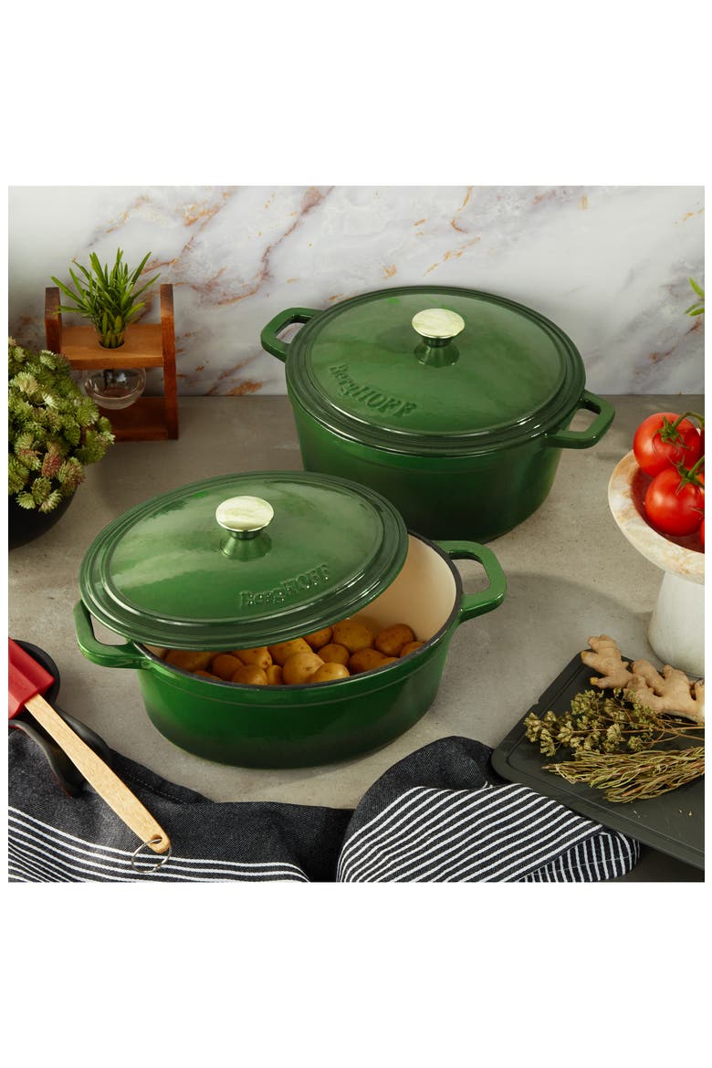 Neo 4-Piece Cast Iron Dutch Oven Cookware Set, Alternate, color, GREEN