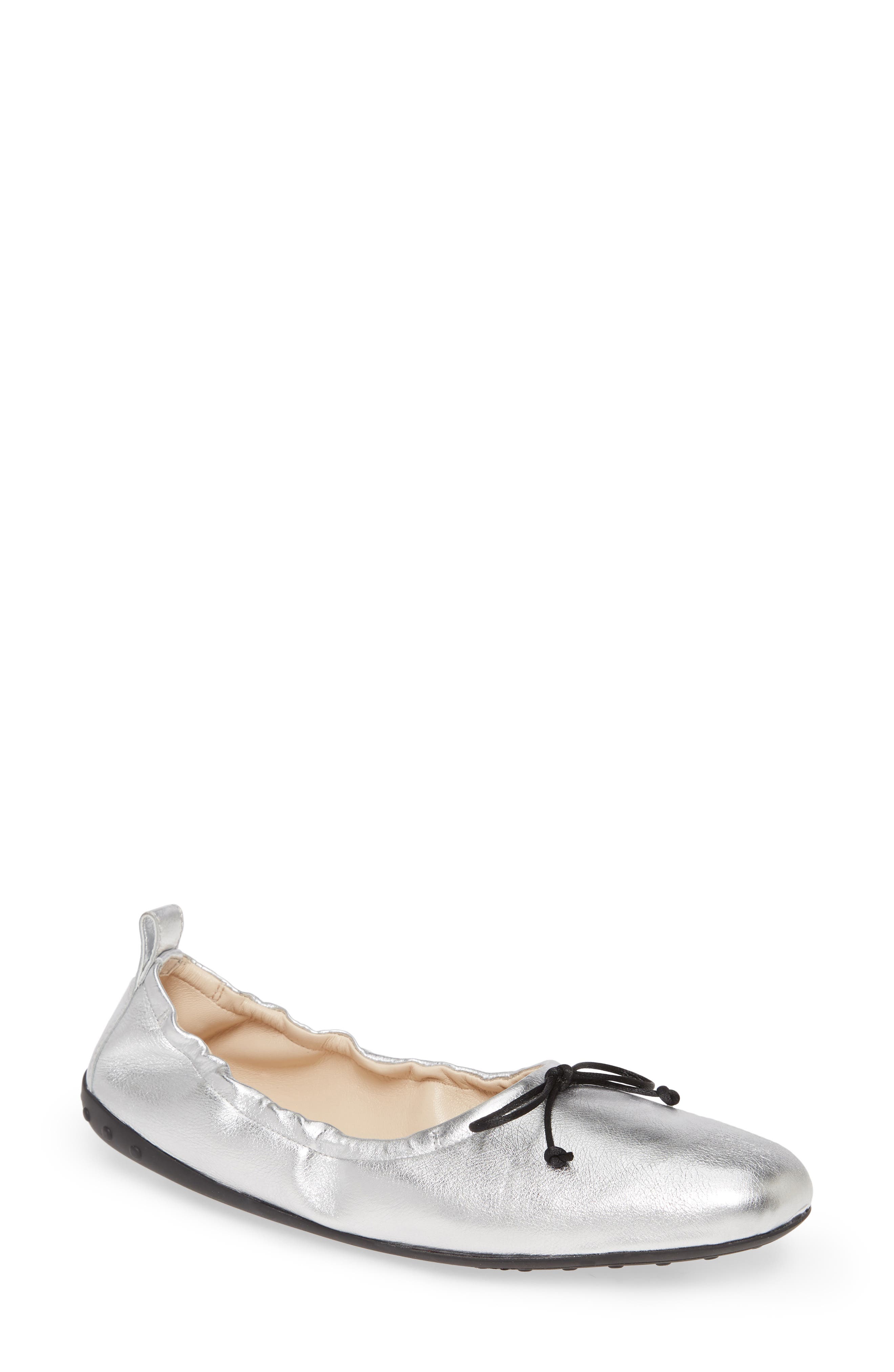 Scrunch Ballet Flat, Main, color, ARGENTO