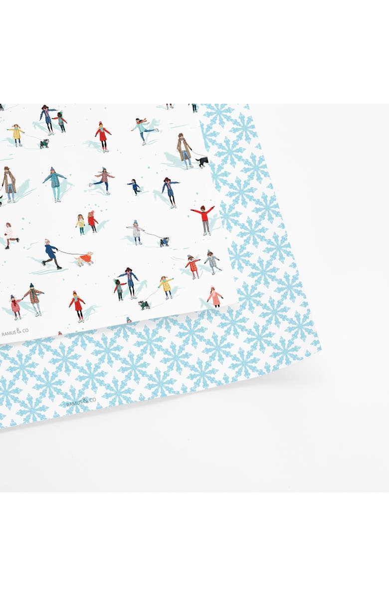 Ramus & Co Two-Sided "Winter Wonderland" & "Wreath" Heavyweight Christmas/Holiday Gift Wrap, Alternate, color, Multicolored