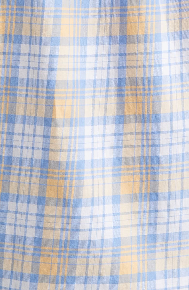 Peter Millar Macaw Plaid Button-Up Shirt, Alternate, color, Blue Granite