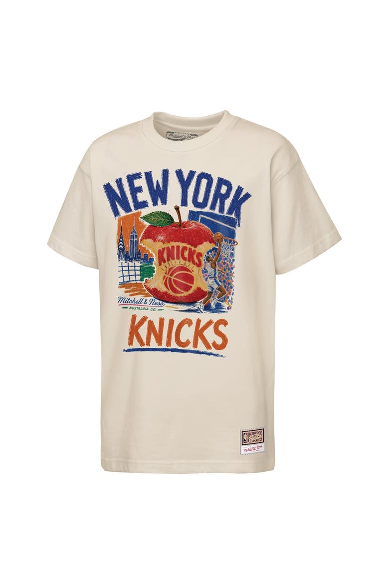 Youth Mitchell & Ness  Cream New York Knicks Big Apple Energy T-Shirt, Main, color, Cream