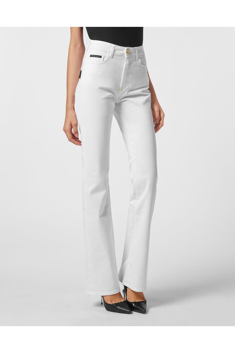 Jeans Flare Fit Women, Main, color, SnowWhite(norotture)