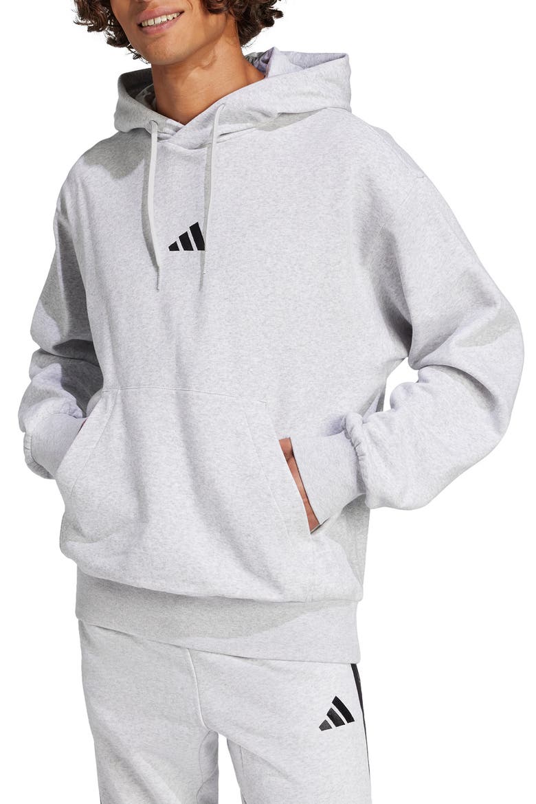 Feelcozy Hoodie, Main, color, LIGHT GREY HEATHER/ BLACK