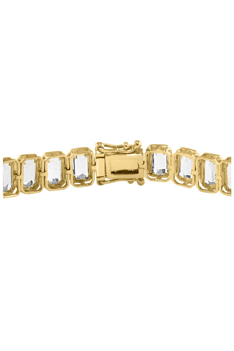 14K Yellow Gold  Emerald Cut White Topaz Bracelet, Alternate, color, 14K Gold