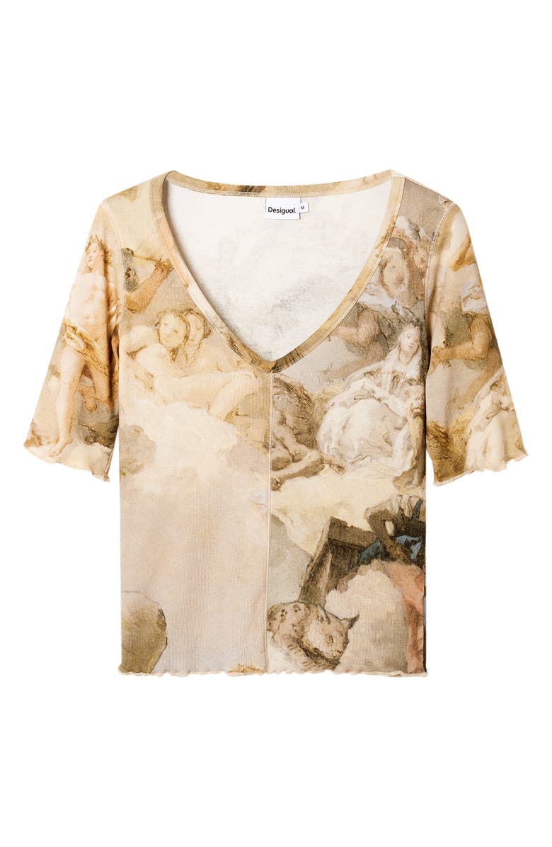 Desigual TS Art Rib Top, Alternate, color, 