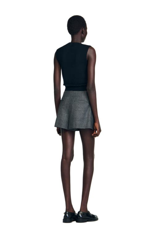 Sandro Pleated Shorts With Belt In Brown