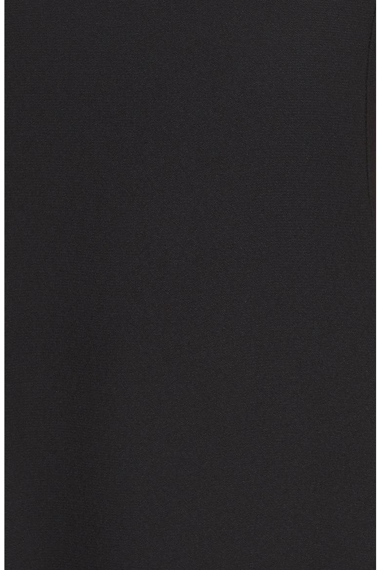 Ruffle Crepe High/Low Dress, Alternate, color, BLACK