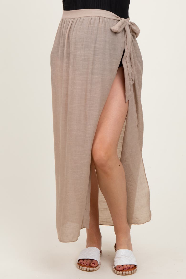 Loose Beach Cover Up Skirt, Alternate, color, Beige