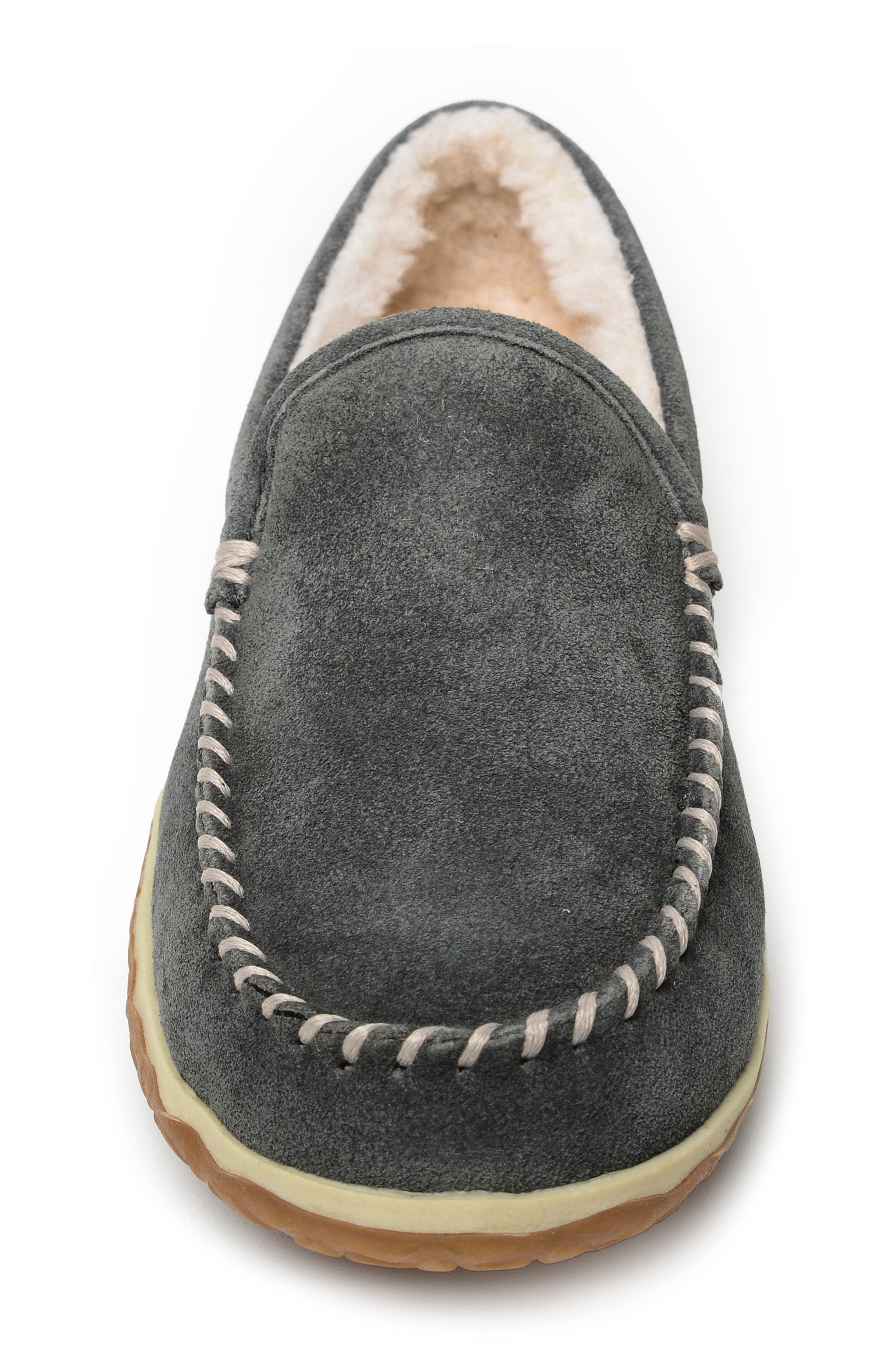Minnetonka Tilden Faux Shearling Lined Slipper, Alternate, color, Grey