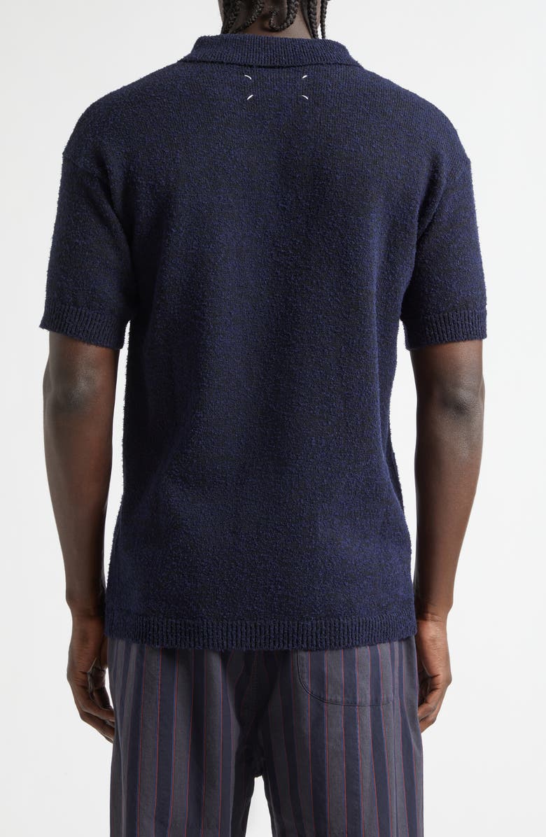 Maison Margiela Cotton & Wool Blend Polo, Alternate, color, Blue/ Black