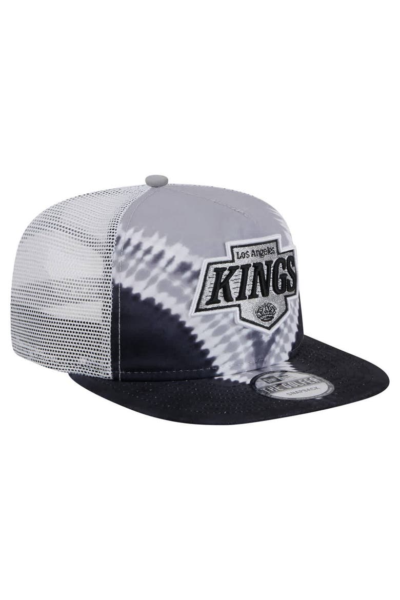 Men's New Era  Black/Silver Los Angeles Kings Throwback V-Dye Adjustable Golfer Hat, Alternate, color, Black